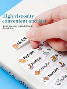 180pcs/120pcs/60pcs/30pcs Customized Stationery Stickers, Customized Transparent Waterproof Name Labels, Water Bottle Stickers, Pencil Stickers, Cute Adhesive, Colorful Customized Name Stickers, Suitable For School Supplies, Personalized Stickers For Water Bottles, Lunch Boxes And Personal Items, Great For Daycare, Camping And Sports Activities