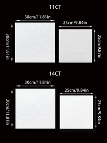 1pc 11ct/14ct Small Grid Embroidery Fabric, Size: 11.81*11.81 Inches, 9.84*9.84 Inches, Suitable For DIY Cross Stitch, Available In Multiple Colors, Can Be Used For Sewing And Patchwork