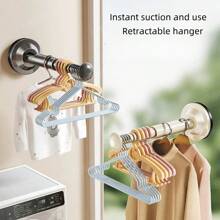 Suction Cup Clothes Rack Storage Organizer, Multi-Function Extendable Wall Mount Hanger Rack For Home Balcony, Non-Marking No-Drill - Multicolor - View 6
