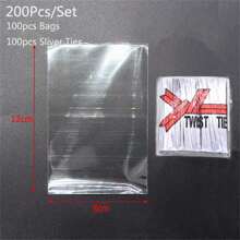 50/100 piezas Bolsas de celofán transparentes y de colores, bolsas de plástico OPP transparentes para empaquetar caramelos, chupetes, galletas, regalos, favores de fiesta, suministros de hornear