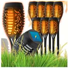 78cm 1 LAMPADA SOLARE 96 LED TORCIA FIAMMA EFFETTO FUOCO 350lm, Lampade da proiezione per paesaggio, luci solari per giardino esterno, torce solari, torce da giardino con effetto fiamma realistico, IP65 impermeabile, adatte per esterni, cortili, giardini, illuminazione del prato, luci LED calde fiamme tremolanti impermeabili luci torcia solare ornamenti da giardino illuminazione del paesaggio accensione/spegnimento automatico per vialetto cortile patio decorazione.