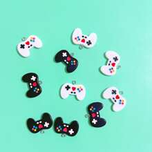 10pcs Classic Gamepad Shaped DIY Jewelry Accessories, Suitable For Making Pendants, Earrings, Necklaces, Bracelets, Keychains, Bag Charms, Resin Craft Supplies