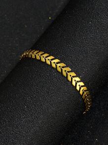 1pc Minimalist Fashionable Leaf Shped Chain Anklet For Kids Sor Summer Beach Vacation Accessory Jewelry For Everyday Wear