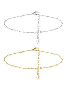 S925 Sterling Silver Dainty Waterproof Feet Bracelet 18k Gold Plated Adjustable Stackable Link Anklets Ankle Bracelets For Women Beach Jewelry - Anklet - View 6