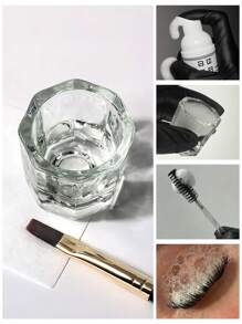 HMQ beauty 1pc Multi-Functional Reusable Makeup Cup Nail Art Container For Eyelash Extension, Mixing Makeup Pigments And Tattoo Colors