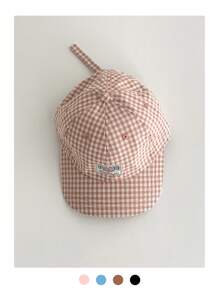 1pc Soft Top Retro Plaid Visor Hat, Women Large Brim Sun Protection Five Panels Cap, Streetwear Flat-Brim Casual Hip-Hop Baseball Cap, Suitable For Spring/Summer, Unisex
