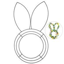 Easter Wreath Metal Frame Garden Bunny Shaped Wire Wreath Form For Easter DIY Craft Project