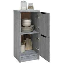 vidaXL Credenze 2 pz Grigio Sonoma 30x30x70 cm in Legno Multistrato - Grigio - Visualizzare 3