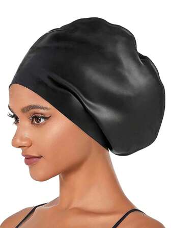 Swimming Cap For Long Hair - Extra Large Swimming Cap - Waterproof Silicone Swimming Hat For Women, Men, Weaves, Braids, Afro, Hair Extension - Long Hair Swim Cap High Elasticity Swimming Hats For Adults, Waterproof Swimming Cap For Men And Women, Ears Protect, Long Hair, Large Silicone Diving Hat