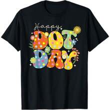 Happy Dot Day Colorful Rainbow Girls Youth Polka Dot T-Shirt,Comfort Colots T-Shirts,Breathable 100% Cotton, Loose Fit, Short Sleeve,For Spring & Summer, Women's Clothing - Colorful shirt006 - View 1