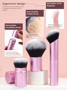 MAANGE 23 Pieces Makeup Tools Including 20 Pieces Professional Aluminum Tube Makeup Brush Set + 1 Storage Bag + 2 Pieces Air Cushion Puffs For Daily Use And Travel,Makeup Accessories Gifts For Friends ﻿ ﻿ ﻿ - Hồng - Xem 6