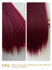 ZURO 22-24英寸直发夹式接发，蓬松丰盈，红棕色合成红发