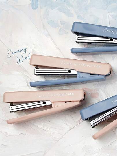1pc Evening Wind Folding Stapler Set Mini Portable Hitting Color Binder, With 10# 1000pcs Staples, Office Binding Tools School Supplies, Student Back To School Gift
