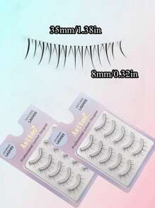 Asiteo Fairy 5 Pairs Air Lash New A-Type False Eyelashes Transparent Stem Manga False Lashes(Random Shipment Of Packaging)