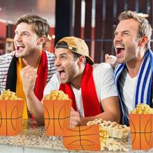 6 件篮球爆米花盒，生日和体育主题派对用品，适用于电影、游戏、聚会派对装饰 - 彩色 - 查看 5