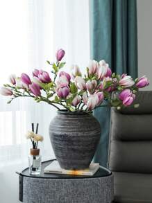 3PCS, Modern Faux Magnolia - Soft Touch Fake Flower Decorations For Weddings, Valentines, Home And Holiday Decorations - Elegant DIY Table Centerpieces Gifts Birthday Graduation