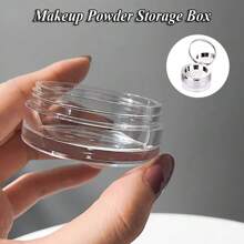 Customized Name High-Quality Cylindrical Makeup Puff Box Equipped With Mirror Acrylic Powder Puff Case Holder With Cosmetic Puff Great Beauty Tool For All Ages Suitable For Daily Makeup Routines And Travel-Friendly Use Dustproof Design,For Holiday Beach, Bathroom Collection, Bedroom Collection, Large Capacity
