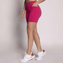 SELENE Women's Shorts With Side Pocket Bermuda Sport Fitness Selene - 玫紅色 - 查看 1