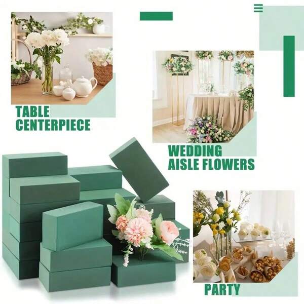1/2 Packs Green Dried Round Floral Foam Half Spheres - Reusable, Easy-To-Cut Craft Foam Blocks For DIY Arrangements, Weddings, Parties, Home Decor - Seasonal Floral Foam For Artificial Plants