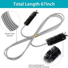 Spazzola flessibile per la pulizia di tubi da 90/155/200cm, con doppia estremità, accessori per pompa acquari e vasche per pesci