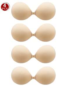 Large Cup Size Women Plus Size Adhesive Strapless Bras, Seamless Lift-Up Sticky Bras For Dresses, Spaghetti Strap Tops, Summer - Multicolor - View 18