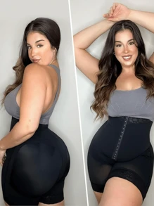 1pc Women High Cinched Waist Shapewear, Waist Cincher Tummy Control Pants, Suitable For Everyday Wear - Black - View 4