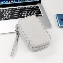 1pc Handheld Data Cable Organizer Bag, Earphones, Charger, Power Cord, Power Bank, Digital Accessories, Travel Earphone Case