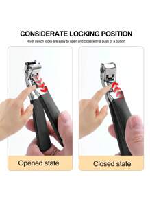 YUANDU Thick Toenail Clipper For Elderly, Angled Head Long Handle Toe Nail Clippers, Suitable For Seniors, Wide Opening Jaws, Heavy Duty Big Thumb Nail Trimmer, Black