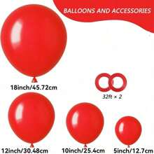Globos de látex rojos de 5/10/12/18 pulgadas, globos de helio de alta calidad adecuados para fiestas de cumpleaños, bodas, aniversarios o decoraciones del Día de San Valentín (con cinta roja), de vuelta al colegio Día de San Valentín