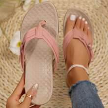 Women's Lightweight Flip Flops Featuring Comfortable Strappy Support - Dusty Pink - View 1