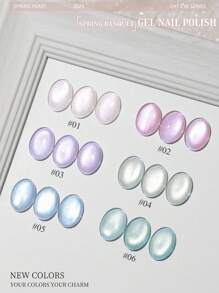 12ml Spring Summer Top Selling Nail Art Ice Transparent Spring Banquet Cat Eye Gel Nail Polish Nail Salon Special Blue Pink Glass Bead Nail Gel Nail Supplies