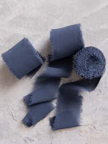 1Roll 4*500cm Chiffon Ribbon, Dark Dusty Blue Gift Wrapping Ribbon, For Wedding Decor Birthday Decor Party Decor, Babe Shower Decor, Gender Reveal Decor, Flower Wrapping Ribbon, Bouquet Wrapping Ribbon, Gift Packaging Ribbon, Floral Packaging Materials, Party Favor, Birthday Gift, DIY Crafts, Graduation Decoration