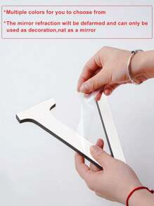 Silver Mirror Alphabet A-Z Wall Stickers - 10/15/20/30cm Tall Letters & Symbols Sold Separately, Dual-Layer Design: Reflective Acrylic Top + 1cm Thick Foam Base With Adhesive, Apply Together For 3D Effect Or Use Only Mirror Layer, Create Custom Words On Walls/Windows, Ideal For Marriage Ceremony Initials, Inspiring Messages In Work Areas, Romantic HOME Displays