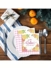 24pcs/48pcs Colorful Grapefruit Pattern Paper Towel - Fruit Series Pattern Dinner Paper Towel, Multi-Purpose Paper Towel, Suitable For Parties, Weddings, Anniversaries, Outdoor Picnics, Restaurants, Parties - The Perfect Party Gift, Birthday Decoration Supplies