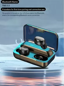 Wireless Earbuds 5.0 With Wireless Charging Case Power Display, Stereo Headphones, Support IOS, Android Phone-Black