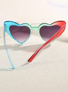 1 pieza Gafas decorativas con forma de corazón y de colores, de estilo europeo y americano para niña