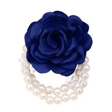 1 st. Koreaanse stijl kralen imitatie champagne roos elegante pols bloem, geschikt voor bruiden, bruidsmeisjes, vrienden op bruiloften, Valentijnsdag, feesten