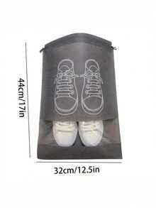10 szt. Pyłoszczelne torby do przechowywania butów, torby do przechowywania butów ze ściągaczem, odpowiednie do podróży, na korytarz, do sypialni, do akademika, uniwersalne torby do przechowywania dla dzieci i dorosłych, niezbędne rzeczy do szkoły, (szary/czarny)