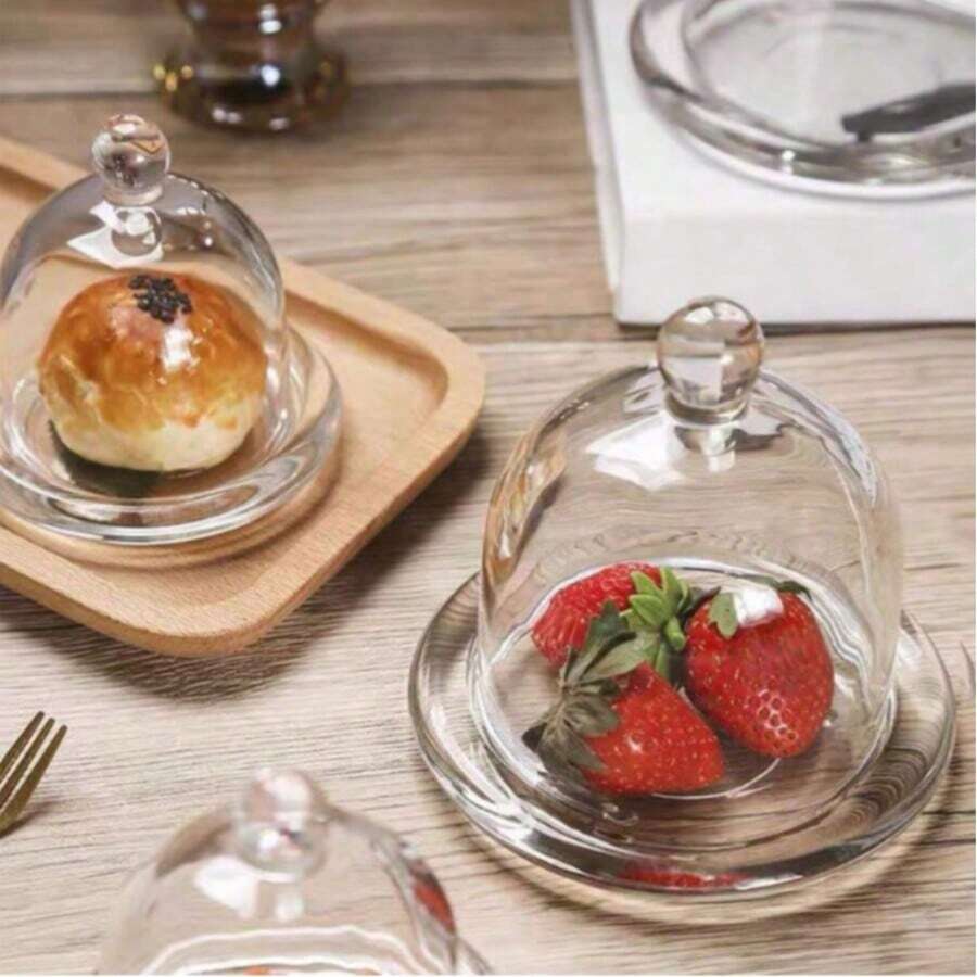 Elegant Glass Dessert Plate, Small Delicate Serving Tray For Cakes, Candies And Creative Tableware