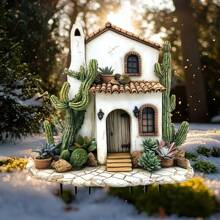 Speelse tuinkunst Speelse cactushuistuinpaal - Acryl zonnevanger voor plantenbakken en gazons, decoratieve kunststijl, geen stroom nodig, perfect cadeau voor huis- en tuindecoratie, tuindecoraties