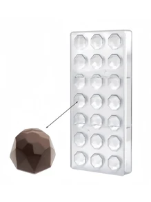 1/4 件巧克力/糖果模具套装，包括半圆形、钻石形和扇贝形，易于使用且耐用的巧克力制作模具，易于脱模和清洁的透明糖果制作托盘，适用于巧克力、糖果、果冻、软糖、坚果糖果 - 透明色 - 查看 16