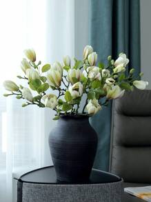 3PCS, Modern Faux Magnolia - Soft Touch Fake Flower Decorations For Weddings, Valentines, Home And Holiday Decorations - Elegant DIY Table Centerpieces Gifts Birthday Graduation