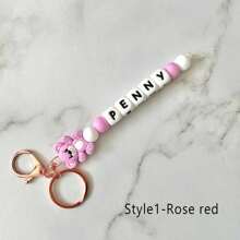 1pc Silicone Bead Keychain, Personalized Beaded Keychain/Bag Accessories, Handmade Doll Bear Key Accessories