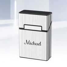 1 szt. Niestandardowe grawerowanie etui na papierosy ze stali nierdzewnej, spersonalizowane etui na papierosy ze stali nierdzewnej, spersonalizowany prezent dla mężczyzn, prezent dla męża, prezent dla chłopaka, prezent dla taty, prezent dla mężczyzn, prezent na dzień ojca, prezent dla dziadka, prezent urodzinowy dla niego spersonalizowane niestandardowe imię, walentynki, pieczęć dekoracyjna na walentynki, grawerowane, nierdzewne, wysokiej jakości, odporne na pleśń, spersonalizowane, wyjątkowe idealne prezenty dla niego chłopaka, taty, mamy, dziewczyny, przyjaciół