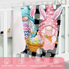 Easter Printing Blanket, Bunny Truck Flannel Throw Blanket 30x40 Inch, Blanket For Couch Fleece Blanket Easter Decorations For Home Great Gift For Friends,Couples,Parents,Families Bedroom Outdoor Use