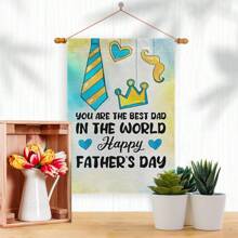 1 Piece, Happy Father's Day Garden Flag, Father's Day Holiday Porch Sign, I Love Dad Print Double Sided Yard Flag, Lawn Flag, Home Decor, Outdoor Decor, Yard Decor, Garden Decor 12 By 18 Inches Gifts Birthday Graduation