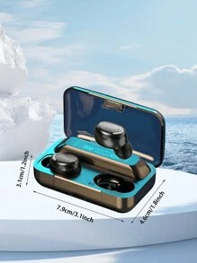Wireless Earbuds 5.0 With Wireless Charging Case Power Display, Stereo Headphones, Support IOS, Android Phone-Black