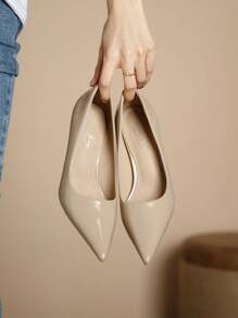 New Fashionable Casual High Heel Shoes, Women's Versatile Commute & Wedding Party Pumps