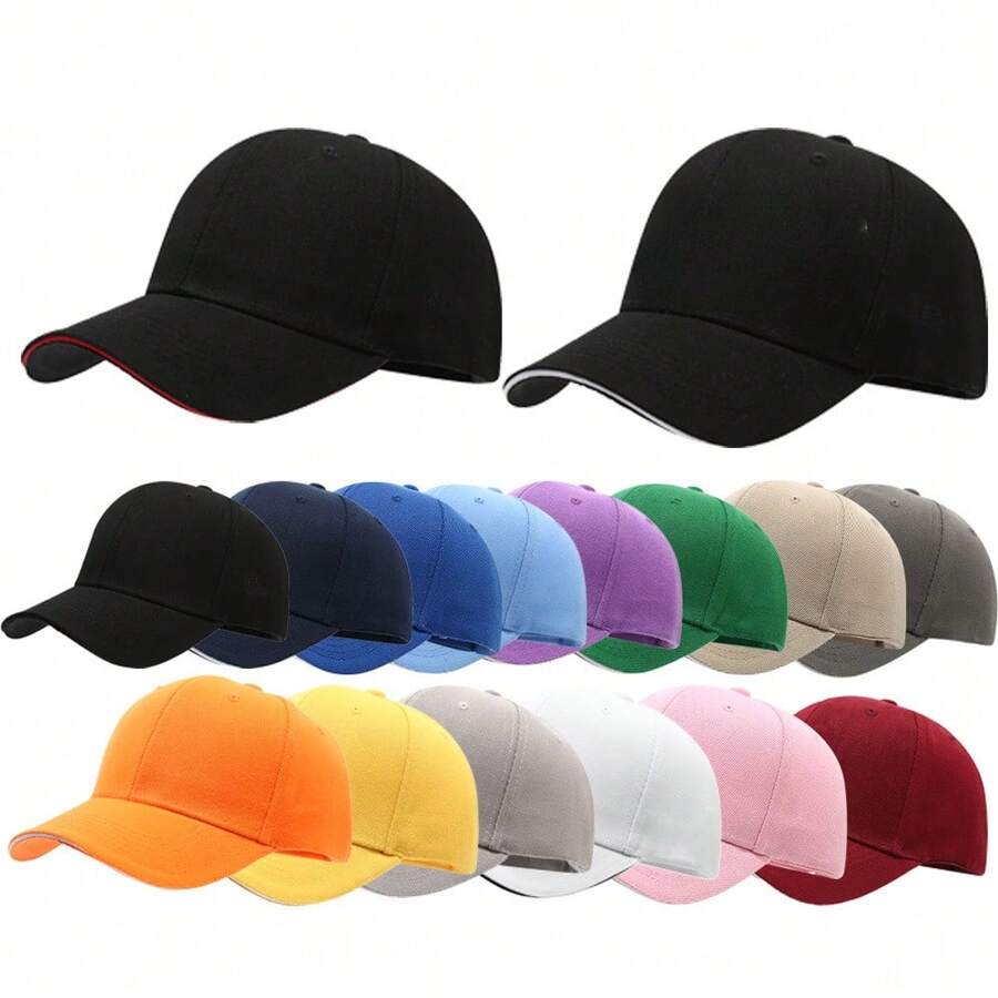 1pc Unisex Spring/Summer Sandwich Mesh Baseball Cap With Sandwich Brim, Customizable Embroidery/Printing, Baseball Cap, Travel Group Work Hat, Fashion Baseball Cap - A - View 1