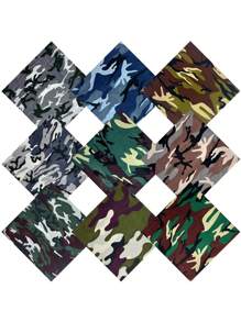 1pc Women Scarves Bohemian Style Vintage Camouflage Print 53cm Bandana Headband, Fashionable Sports Towel And Casual Scarf, Suitable For Outdoor Activities,School Silk Scarves